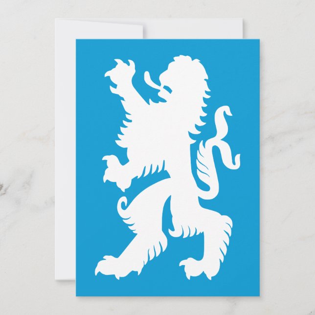 Azure and White Bavarian Lion Invitation (Front)