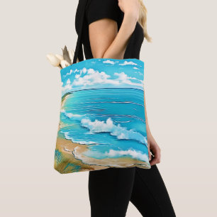 Azure Beach Calm Design Tote Bag