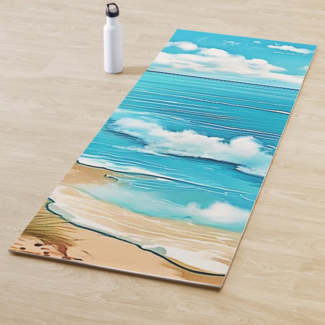 Azure Beach Calm Design Yoga Mat (In Situ)