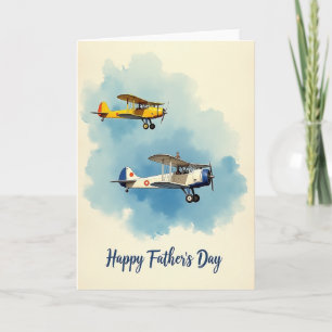 Azure Biplane Fathers Day Card