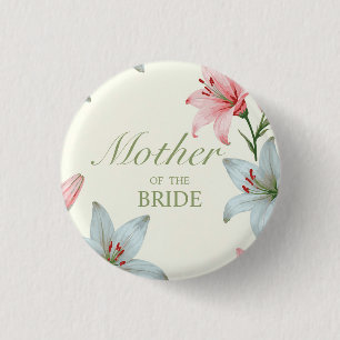 Azure Bloom 3 Cm Round Badge