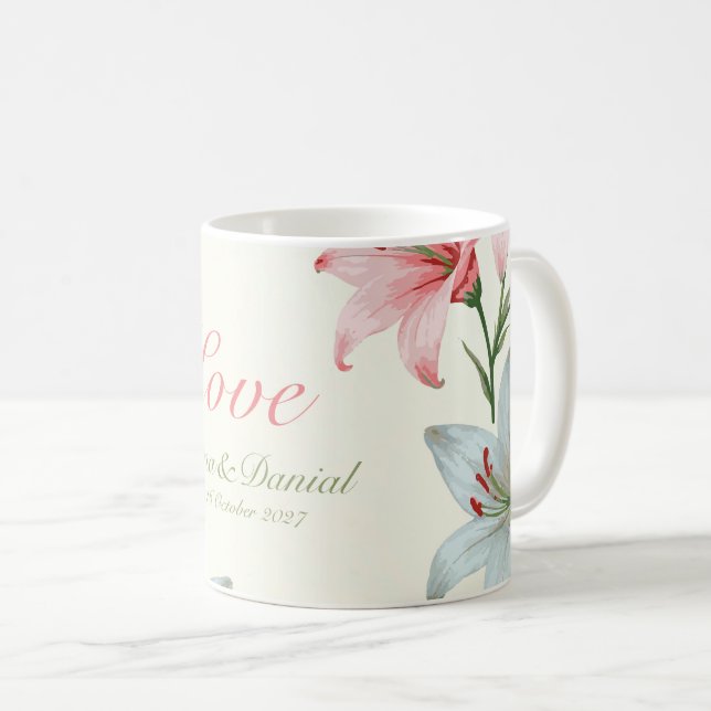 Azure Bloom Coffee Mug (Front Right)