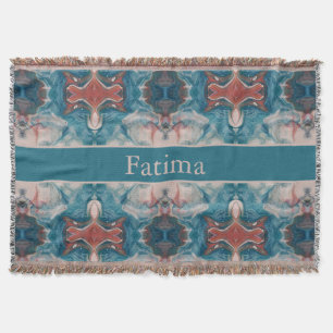 Azure Bloom, custom Throw Blanket