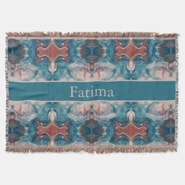Azure Bloom, custom Throw Blanket (Front)