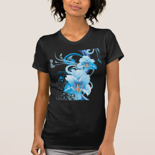 Azure Bloom Elegance T-Shirt