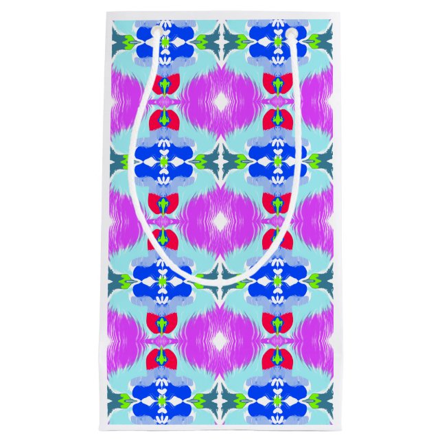 Azure Bloom Kaleidoscope Small Gift Bag (Front)