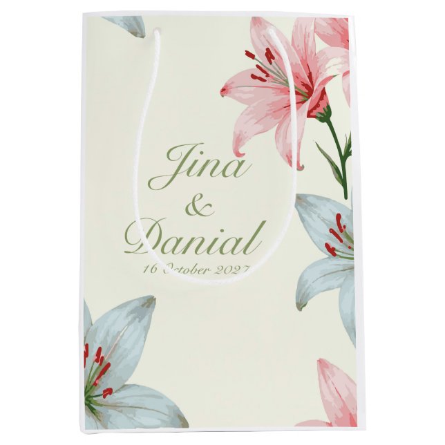 Azure Bloom Medium Gift Bag (Front)