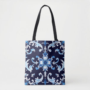 azure blossom tote bag
