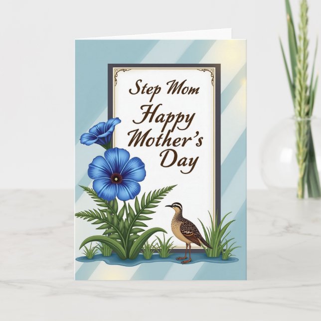 Azure Blossoms Step Mum Card (Front)