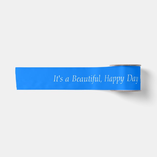 Azure Blue 0080FF - Custom Message or Blank Satin Ribbon (Front)