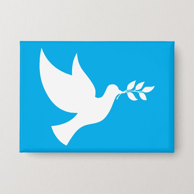 Azure Blue and White Peace Dove (Front)