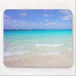 Azure Blue Caribbean Tropical Beach Mouse Pad<br><div class="desc">A white sandy beach with gentle waves and a vivid ocean view of crystal clear turquoise waters. Bright blue  sky and soft fluffy clouds overlook this dreamy tropical caribbean vacation spot. Tranquil and secluded,  the perfect spot to relax and unwind.</div>