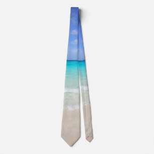 Azure Blue Caribbean Tropical Beach Tie