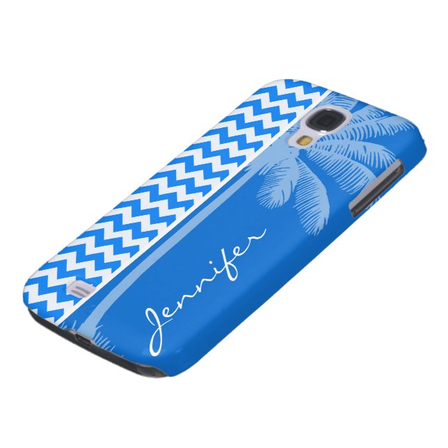 Azure Blue Chevron; Summer Palm Case-Mate Samsung Galaxy Case (Bottom)