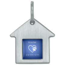 Azure Blue Eat Play Love Custom Dog Name ID Tag