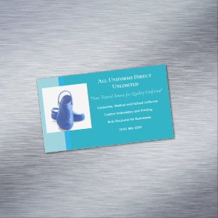 Azure Blue Medical Uniform Nurse Shoes Magnetic Business Card