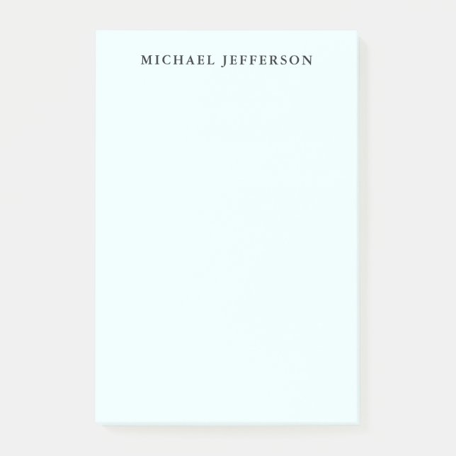 Azure Blue Simple Plain Minimalist Elegant Modern Post-it Notes (Front)