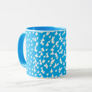 Azure Blue  White Trees Combo  Mug