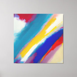 "Azure Cascade" Abstract Art Canvas Print