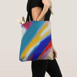 "Azure Cascade" Abstract Art Tote Bag
