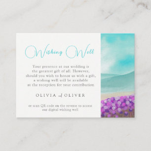 Azure Coast in Bloom Wedding Wishing Well QR Code Enclosure Card