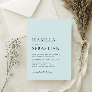 Azure Color Elegant Wedding Invitation