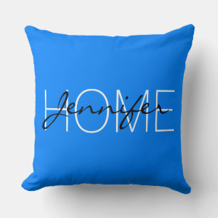 Azure colour home monogram cushion