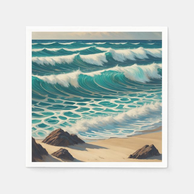 Azure Crest Tide Napkin (Front)
