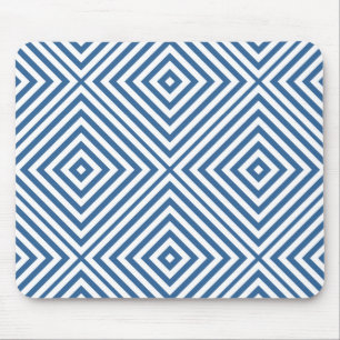 Azure Diamond Chevron Mouse Pad