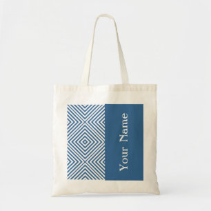 Azure Diamond Chevron w/ name @ Emporiomoffa Tote Bag