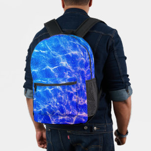 Azure Elegance: Unique Blue Style Design Printed Backpack