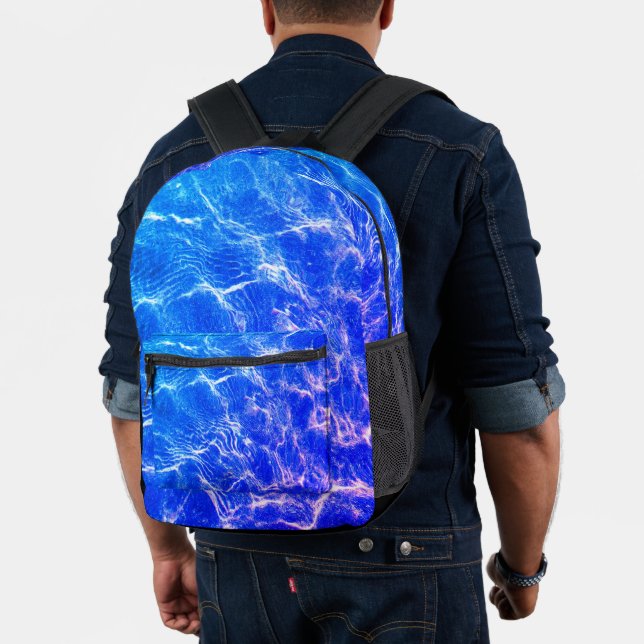 Azure Elegance: Unique Blue Style Design Printed Backpack (Insitu (Model))