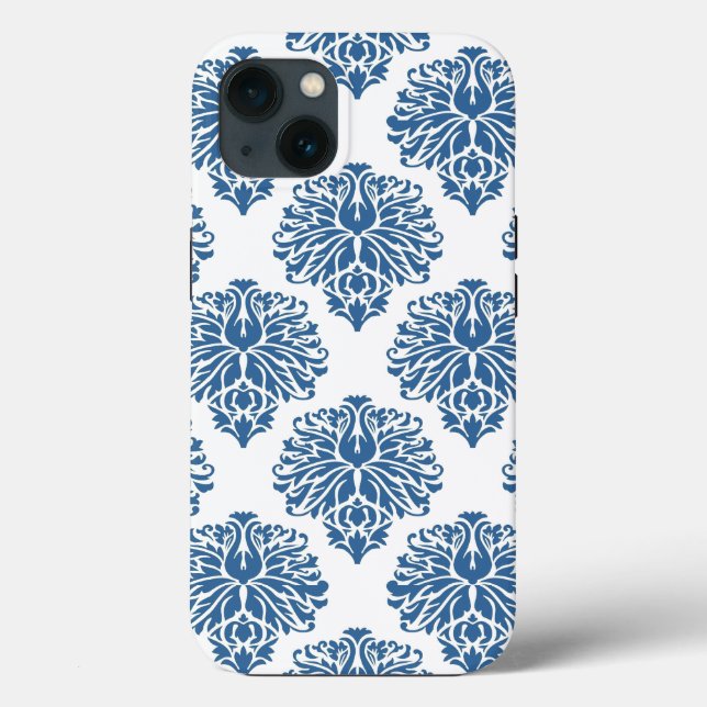Azure Elegant Damask Case-Mate iPhone Case (Back)