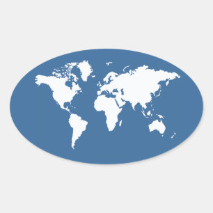 Azure Elegant World Oval Sticker