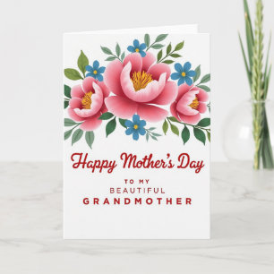 Azure Floral Grandmothers Day Card