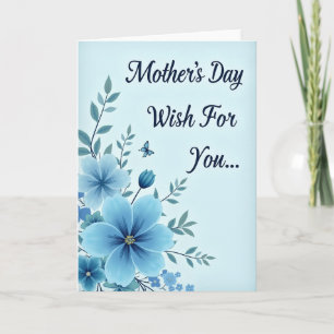 Azure Floral Mothers Day Wish Card