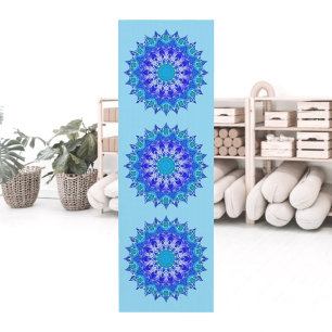 Azure Flower Mandala Yoga Mat