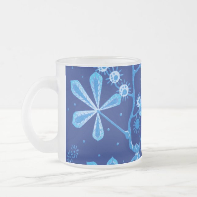 Azure Frost Flower Mug (Left)