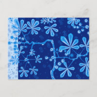 Azure Frost Flower Postcard