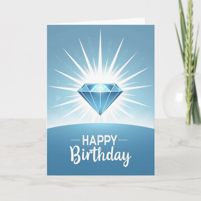 Azure Gem Birthday Card (Front)