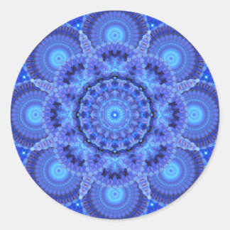 Azure Harmony Mandala Classic Round Sticker