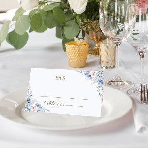 Azure & Ivory Floral Romance Wedding  Place Card