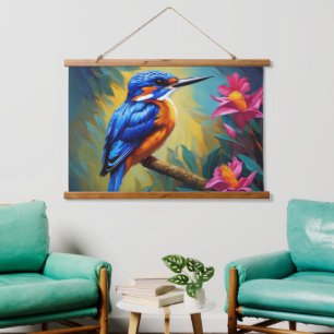 Azure Kingfisher Wall Tapestry