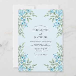 Azure Luminous Spring Wedding Invitation