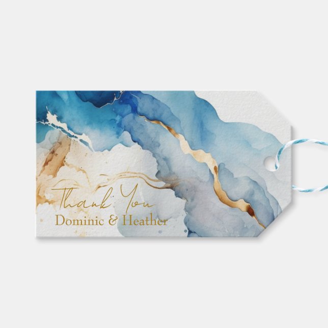 AZURE Marble Dreams Gala Gift Tags (Front (Horizontal))