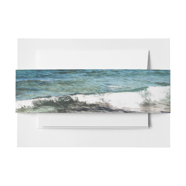 Azure Ocean  Invitation Belly Band (Front Example)