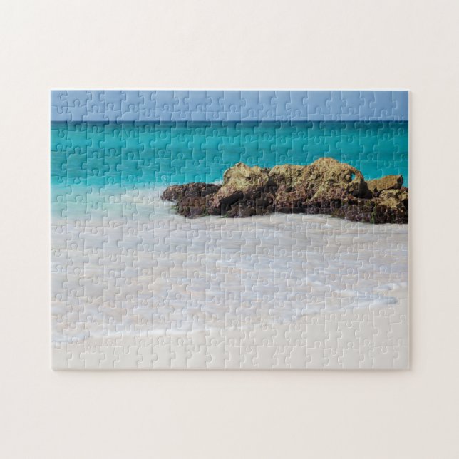 Azure Ocean Sandy Beach Photo Jigsaw Puzzle (Horizontal)