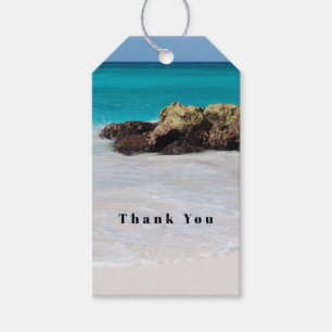 Azure Ocean Sandy Beach Photo Thank You Gift Tags