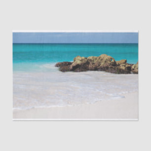 Azure Ocean Sandy Beach Photo Tissue Paper