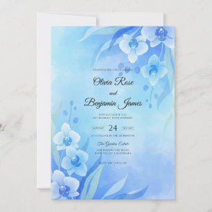 Azure Orchid Wedding Invitation